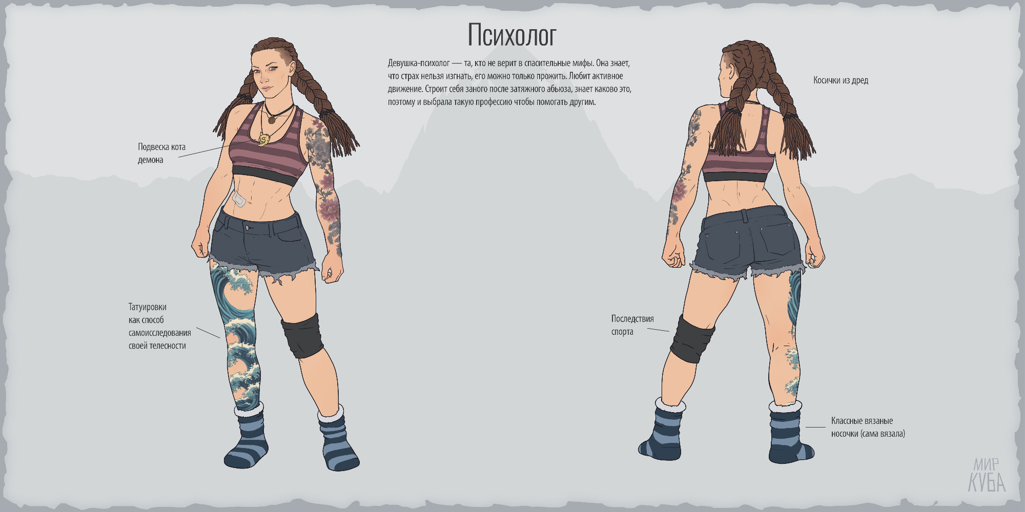 Character design персонажа Психолог для проекта Мир куба